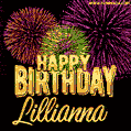 Wishing You A Happy Birthday, Lillianna! Best fireworks GIF animated greeting card.