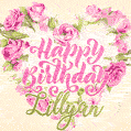 Pink rose heart shaped bouquet - Happy Birthday Card for Lillyan