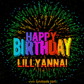 New Bursting with Colors Happy Birthday Lillyanna GIF and Video with Music
