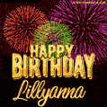 Wishing You A Happy Birthday, Lillyanna! Best fireworks GIF animated greeting card.