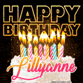 Lillyanne - Animated Happy Birthday Cake GIF Image for WhatsApp