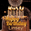 Chocolate Happy Birthday Cake for Linsey (GIF)