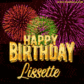 Wishing You A Happy Birthday, Lissette! Best fireworks GIF animated greeting card.