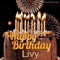Chocolate Happy Birthday Cake for Livy (GIF)
