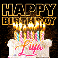 Liya - Animated Happy Birthday Cake GIF Image for WhatsApp