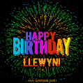 New Bursting with Colors Happy Birthday Llewyn GIF and Video with Music