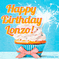 Happy Birthday, Lonzo! Elegant cupcake with a sparkler.