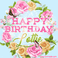Beautiful Birthday Flowers Card for Lottie with Animated Butterflies