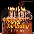 Chocolate Happy Birthday Cake for Louie (GIF)