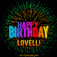 New Bursting with Colors Happy Birthday Lovell GIF and Video with Music