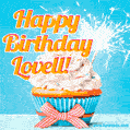 Happy Birthday, Lovell! Elegant cupcake with a sparkler.