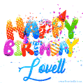 Happy Birthday Lovell - Creative Personalized GIF With Name