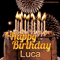 Chocolate Happy Birthday Cake for Luca (GIF)