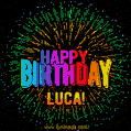 New Bursting with Colors Happy Birthday Luca GIF and Video with Music