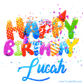 Happy Birthday Lucah - Creative Personalized GIF With Name