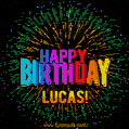 New Bursting with Colors Happy Birthday Lucas GIF and Video with Music