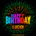 New Bursting with Colors Happy Birthday Lucio GIF and Video with Music