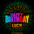 New Bursting with Colors Happy Birthday Lucy GIF and Video with Music