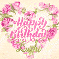 Pink rose heart shaped bouquet - Happy Birthday Card for Lumi