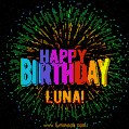New Bursting with Colors Happy Birthday Luna GIF and Video with Music