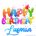 Happy Birthday Luqman - Creative Personalized GIF With Name