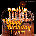 Chocolate Happy Birthday Cake for Lyam (GIF)