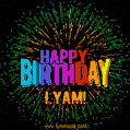 New Bursting with Colors Happy Birthday Lyam GIF and Video with Music
