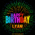 New Bursting with Colors Happy Birthday Lyan GIF and Video with Music