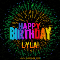 New Bursting with Colors Happy Birthday Lyla GIF and Video with Music