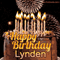 Chocolate Happy Birthday Cake for Lynden (GIF)