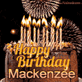 Chocolate Happy Birthday Cake for Mackenzee (GIF)