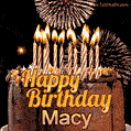 Chocolate Happy Birthday Cake for Macy (GIF)