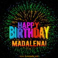 New Bursting with Colors Happy Birthday Madalena GIF and Video with Music