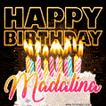 Madalina - Animated Happy Birthday Cake GIF Image for WhatsApp