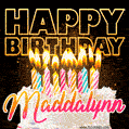 Maddalynn - Animated Happy Birthday Cake GIF Image for WhatsApp