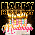 Maddilyn - Animated Happy Birthday Cake GIF Image for WhatsApp
