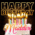 Maddix - Animated Happy Birthday Cake GIF Image for WhatsApp
