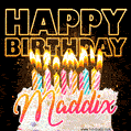 Maddix - Animated Happy Birthday Cake GIF for WhatsApp