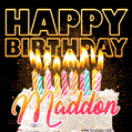 Maddon - Animated Happy Birthday Cake GIF for WhatsApp