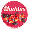 Happy Birthday Cake with Name Maddux - Free Download