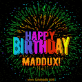 New Bursting with Colors Happy Birthday Maddux GIF and Video with Music