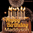Chocolate Happy Birthday Cake for Maddyson (GIF)