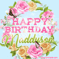 Beautiful Birthday Flowers Card for Maddyson with Animated Butterflies