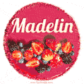 Happy Birthday Cake with Name Madelin - Free Download