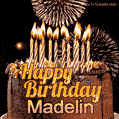 Chocolate Happy Birthday Cake for Madelin (GIF)