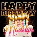 Madelyn - Animated Happy Birthday Cake GIF Image for WhatsApp