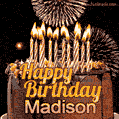 Chocolate Happy Birthday Cake for Madison (GIF)