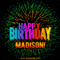 New Bursting with Colors Happy Birthday Madison GIF and Video with Music