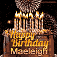 Chocolate Happy Birthday Cake for Maeleigh (GIF)