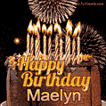 Chocolate Happy Birthday Cake for Maelyn (GIF)